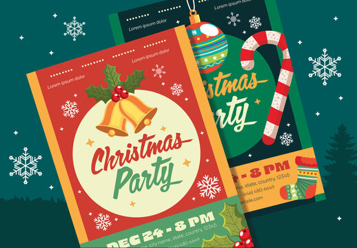 Colorful Christmas Party Flyer Layout