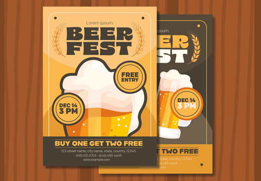 Vintage Beer Festival Promotional Flyer Template