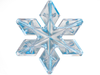 Snowflake cutout. Isolated snowflake crystal. Winter concept.