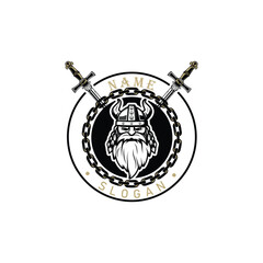 viking muscle gym and fitness logo, icon, initial, design.