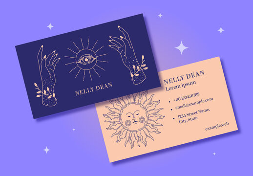 Mystic Boho Celestial Business Card Template