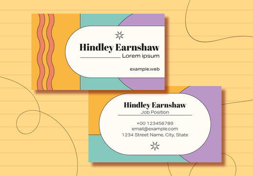Pastel Abstract Geometric Business Card Template Design