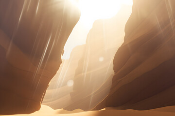 Antelope Canyon - abstract background. Travel and nature concept. Neural network AI generated art