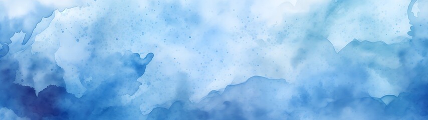 Tranquil Blue Symphony: Abstract Watercolor Paper Texture for Web Banners