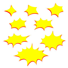 collection star bomb splash bubble tag sale price pop up surprise flat design