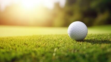 Obraz premium Golf ball on a green lawn