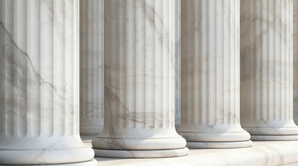 Architectural Majesty: Detailed View of Marble Pillars on a Classic Building. Generative ai