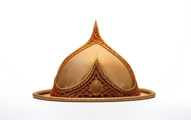 Ancient asian sultans hat on isolated white background, generative ai