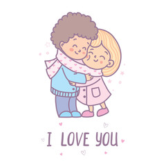 Valentine's day card vector illustration.