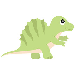 Dinosaurio verde adorable con ojos grandes