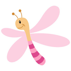 Mariposa rosa adorable, tierna para invitación de niñas o bebés
