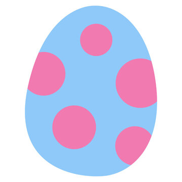 Huevo azul con lunares rosas