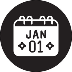 Obraz premium 1 january glyph icon