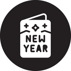 new year card glyph icon