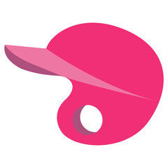 Casco de béisbol rojo con rosa