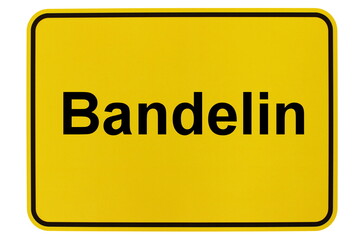 Illustration eines Ortsschildes der Gemeinde Bandelin in Mecklenburg-Vorpommern