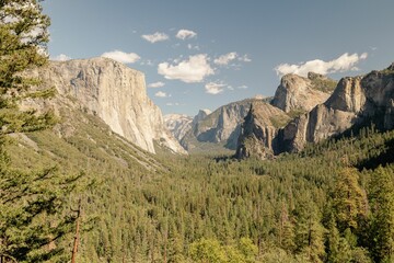 a beautiful view from the top of a cliff on a sunny day