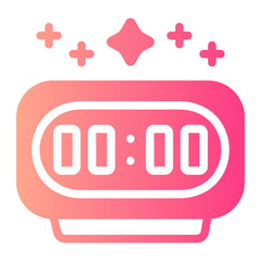 digital clock gradient icon