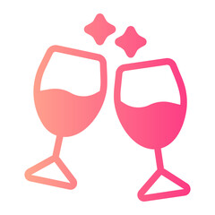 champagne glass gradient icon