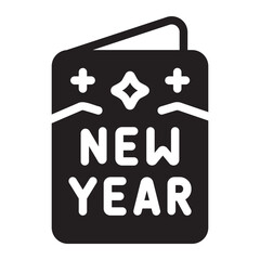new year card glyph icon