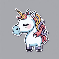 funny sticker einhorn, generated image