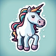 funny sticker einhorn, generated image