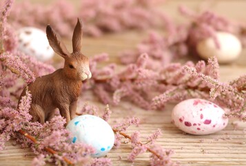 easter bunny and easter eggs