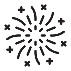 fireworks line icon