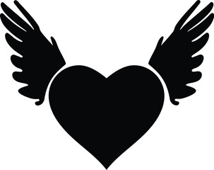 Heart With Wings design cutfiles, logos, silhouette Instant Download SVG, PNG, EPS, dxf, jpg digital files download