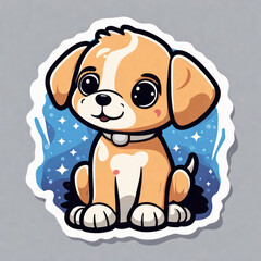 Fototapeta premium funny sticker Hund, generated image