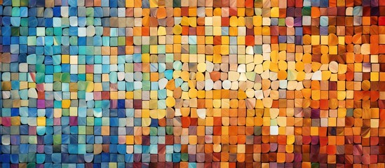 Fototapeta premium Colorful square pattern with a mosaic design suitable for use as wallpapers ceramic tiles backgrounds and other decorative purposes
