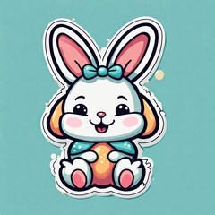 Obraz premium funny sticker Osterhase, generated image, 