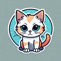 Obraz premium funny sticker Kätzchen, generated image