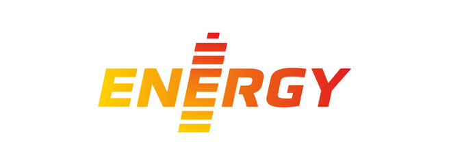 battery and energy concept. yellow-red energy logo