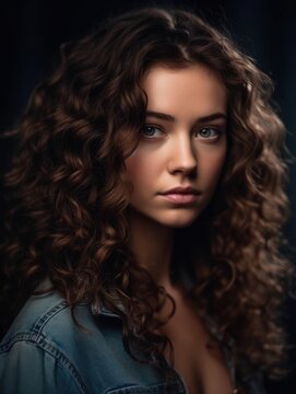 Beautiful woman with curly hair posing for a photo.