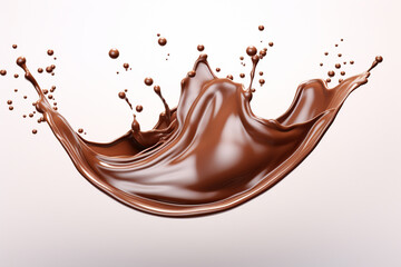 Chocolate splash isolated on white background. 3d rendering 