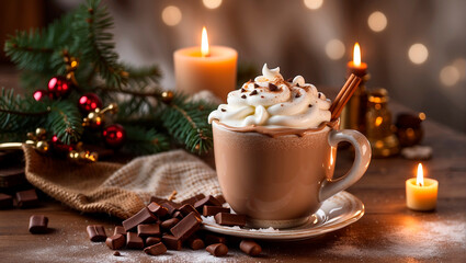 Obraz na płótnie Canvas Sip into the Christmas Magic with Heavenly Hot Cocoa