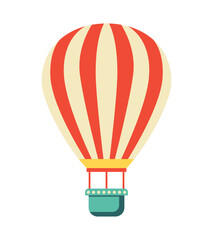Hot air balloon. Vector flat illustration isolated on white background.