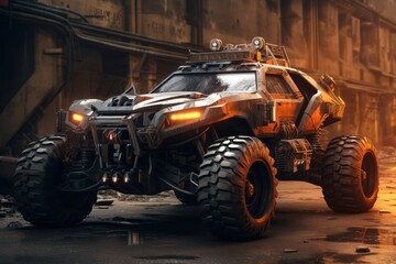 Monster car in post apocalyptic world