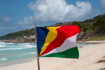 Seychelles - La Digue - Grande Anse - Seychelle Flag