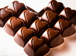 Fototapeta premium Valentine's Day Chocolate, Heart Shape Chocolate