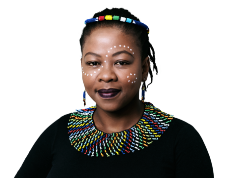 Portrait, culture or tradition with a black woman in an outfit isolated on a transparent background. Face, makeup and jewelry with a person in African fashion or cosmetic paint on PNG for heritage