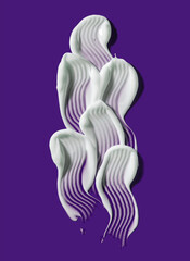 Face or body white cream hair balm dark purple background