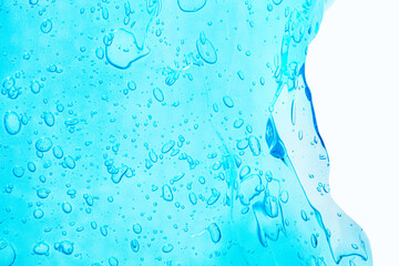 Liquid gel cosmetic smudge transparent blue green