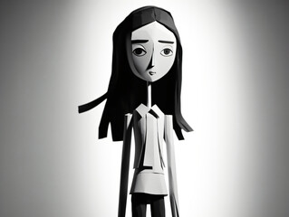 A sad girl cartoon character