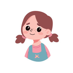 Child, little girl, illustration of a little girl in cartoon style