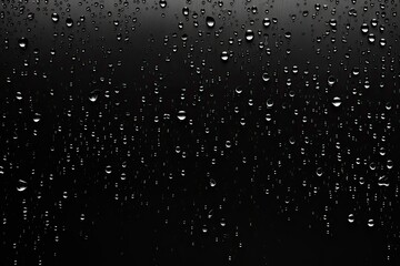 Rain, Water drops on the matte black glass backdrop - obrazy, fototapety, plakaty
