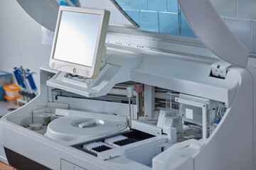 modern medical equipment for analyzes and tests, selective focus