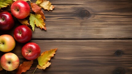 Naklejka na ściany i meble autumn still life with apples