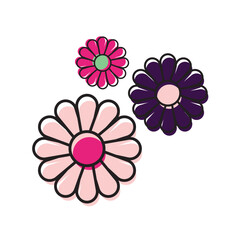 Isolated colored flower sketch icon Vector